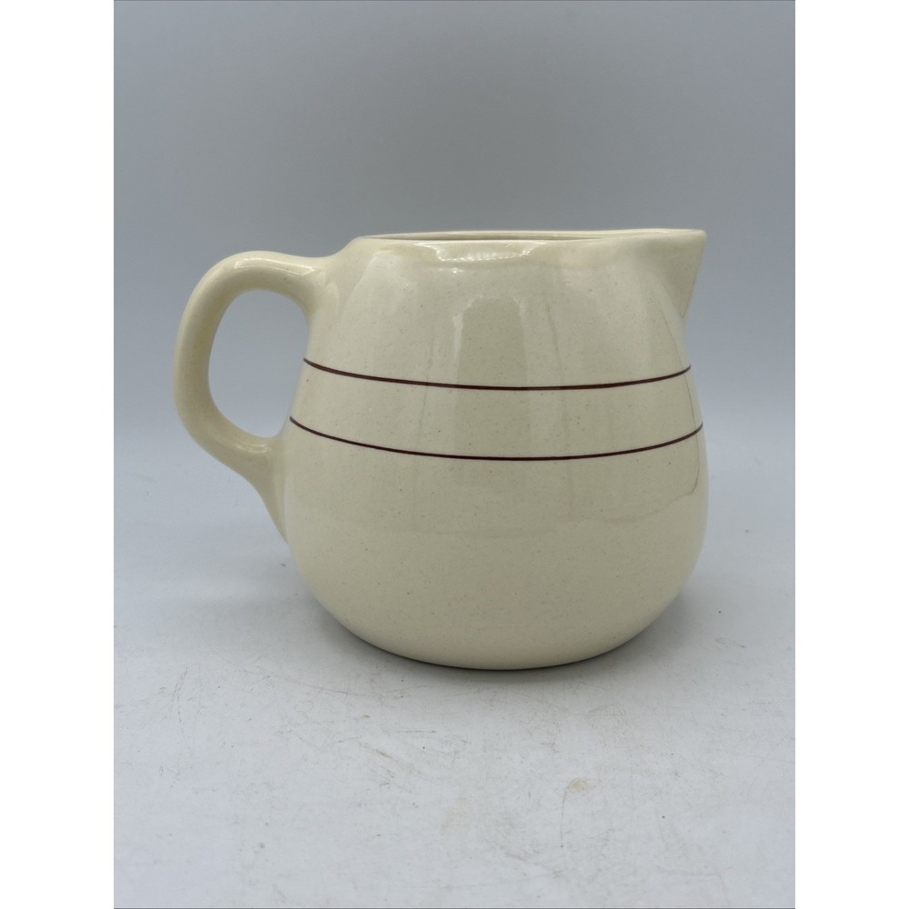Farmhouse Stoneware Pitcher Country Kitchen Cottage Core‎ Pottery Heavy VTG